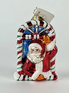 Radko Candy Frame Claus Ornament 02–0558-0 Christmas Santa Peppermint Window - Picture 1 of 7