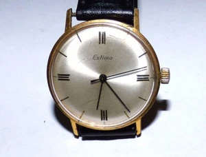 Estima reloj de pulsera para hombres cuerda manual placa de oro 32 mm a prueba de golpes años 60 20471 - Imagen 1 de 10