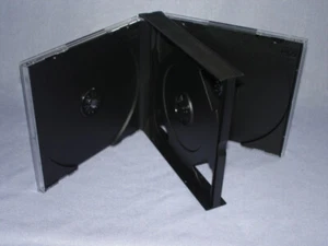 5 PZ CUSTODIE GIOIELLI 24MM MULTI-4 QUAD CD CON VASSOIO NERO PSC71 - Foto 1 di 1