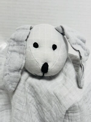 Aden + Anais Gray Dog Bunny Musy Mate Baby Blanket Satin Trim Easter Lovey 15” - Image 1 of 4