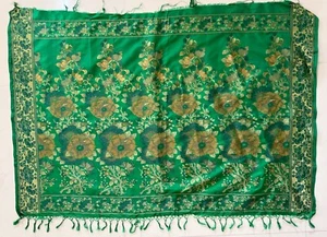 43" X 29" inch Remnant INDIA Benaras Woven Pure SILK Fabric - craft quilt Blouse - Picture 1 of 4