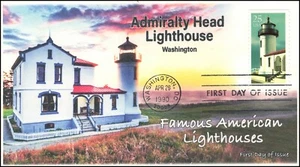 AO-2470-1,1990, Famous American Lighthouses, FDC, Add-on Cachet, Admitalty, Head - Picture 1 of 1