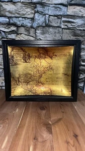 Alte französische Weltkarte Wanddekor 12 Zoll L x 10 Zoll B Glas & Holz mehrfarbig - Bild 1 von 9