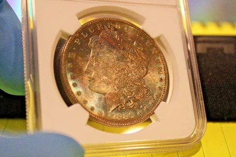 1886 $1 SILVER (INDIGO & SUPERNOVA TONED MORGAN )~~NGC MS 64 +~~"A REAL TONER"++ Cover