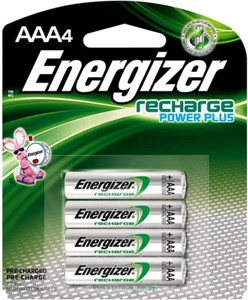 Rechargeable AAA Batteries, Nimh, 800 Mah, Pre-Charged, 4 Count (Recharge Pow... - Picture 1 of 7