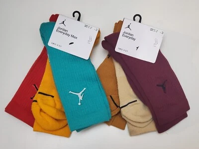 Calcetines Nike Air Jordan Everyday Max Dri-Fit Crew 3 pares multicolor para hombre grandes Foto 1 de 4