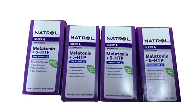 Набор из 4 мелатонинов Natrol + 5-HTP Advanced Sleep 60 двухслойных таблеток 10/31/25 - Изображение 1 из 4
