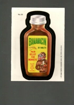 Pegatina Wacky Packages 1985 #35 Bananacin Foto 1 de 2