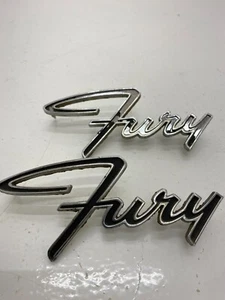 1965 66 Plymouth Fury Fender Emblems Mopar Ornament Badges Nameplate Script Trim - Picture 1 of 8