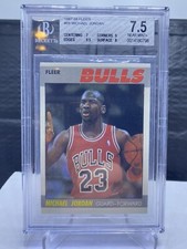BGS 7.5 1987-88 Fleer Michael Jordan #59 Near Mint+ Second Year Strong Subs