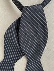 All Silk Bow Tie Black w/ White Stripe Handmade Self-tie Countess Mara 2.25”
