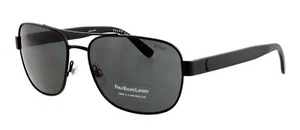 New POLO RALPH LAUREN PH3101 9038/87 60mm Matte Black Aviator Sunglasses - Picture 1 of 7