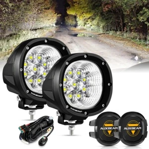 2x AUXBEAM 4" 90W LED Pods Fog Driving Ditch Lights Flood Offroad + Black Cover - Picture 1 of 12