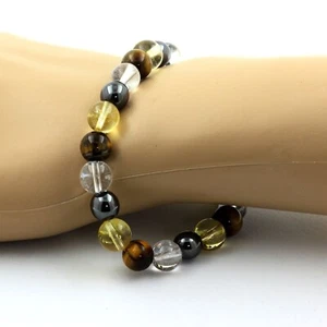Armband Tigerauge + Citrin + Quarz + Hämatit - Bild 1 von 7