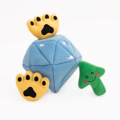 Zippy Paws Burrow Interactive Dog Toy - Diamond & Paws with 3 Squeaker Toys - Image 1 of 4
