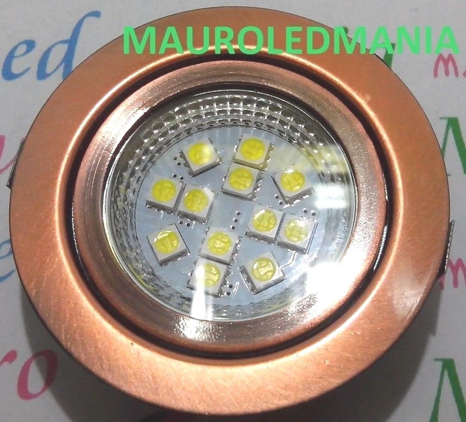 Luci Camper Led Faretto Tondo 3W 12V Bronzo incasso Bagno Small Down led 6500K  - Immagine 1 di 1