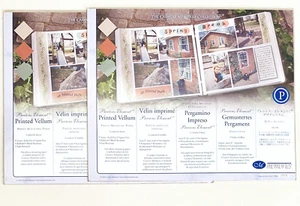 Papel vitela impreso Creative Memories Scrapbooking ~ 3 colores ~ Lote de 2 - Imagen 1 de 4