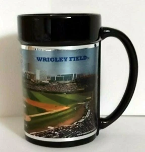 Taza de café Chicago Cubs Wrigley Field lámina cerámica negra 12 oz manipulada - Imagen 1 de 10