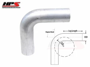 HPS 1.5 "38mm OD 90 grados Bend 6061 Tubo de codo de aluminio Calibre 16 2 "CLR - Imagen 1 de 1