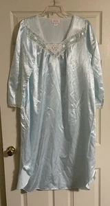 Vintage Barbizon Nightgown Women's Full-Length Size Large Mint Green Satin - Picture 1 of 6