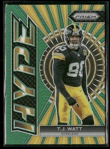 2023 Panini Prizm #H-14 T.J. Watt Hype Prizms Green Pittsburgh Steelers - Picture 1 of 2