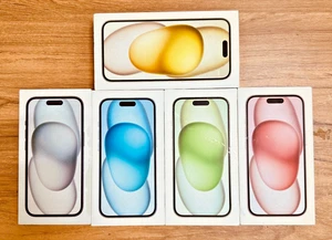 BOITE d'origine pour Apple iPhone 15 PLUS avec câble de charge et manuels - TOUTES COULEURS - Photo 1 sur 7