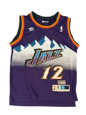 Camiseta Adidas Utah Jazz John Stockton Púrpura Talla S NBA Madera Clásica Foto 1 de 4