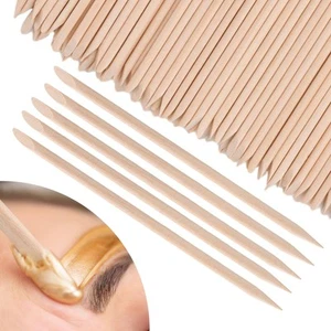 Wooden Wax Sticks Eyebrow Lip Nose Waxing Sticks Small Wax Spatulas Applicato... - Picture 1 of 7