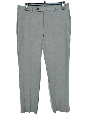 Pantalones de vestir Michael Kors para hombre talla 34x32 gris liso calce clásico Marvin Foto 1 de 4