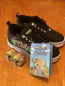 Heelys Pro20 Minecraft Zapatos Niños Jóvenes Talla 1 Negro Verde Rueda Zapatos de Patín - Imagen 1 de 11