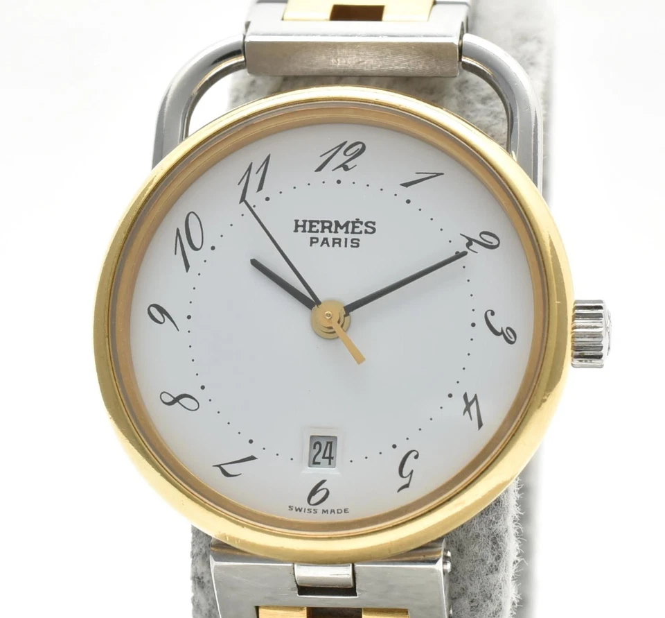 Vintage [Near MINT] Hermes Arceau Quartz 25mm Two Tone Ladies Watch from JAPAN - Image 1 of 4
