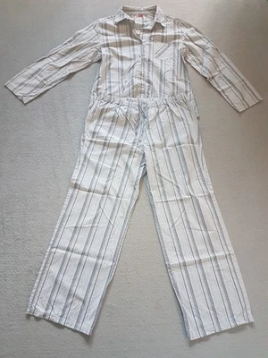 Esprit Damen Schlafanzug Pyjama hellgrau/dunkelgrau gestreift Gr. 44 neuwertig - Bild 1 von 4