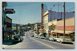 Rainbow Cafe und California Theatre Downtown Dunsmuir Kalifornien um 1960 Postkarte - Bild 1 von 2