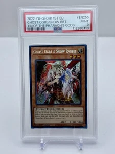 YU-GI-OH 2022! LATA DE LOS DIOSES DEL FARAÓN 1ª EDICIÓN GHOST OGRO & SNOW RABBIT PSA 9 - Imagen 1 de 2