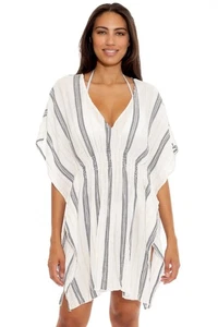 BECCA by Rebecca Virtue Swimsuit Cover Up Tunic Dress White Sz M/L - Picture 1 of 7