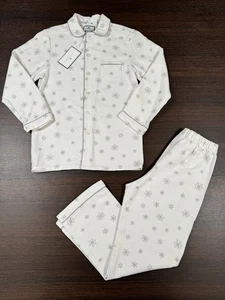 Petite Plume Pajama Set Snowflakes White Gray - Girls 8 - New - Picture 1 of 18