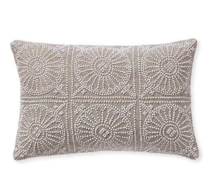 Serena & Lily Porto French Knot Pillow Cover 12”x18” Natural Sand Mink - Picture 1 of 3