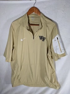 Wake Forest Nike Mens Fly Rush Half Zip Pullover Large Gold Ventilated - Picture 1 of 13
