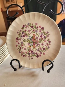 W.S. George Fiesta Bolero Dinner Plates 10 1/4" Set Of 10 Pink Purple Floral - Picture 1 of 9