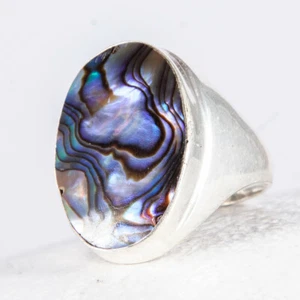 Wunderschöner, großer Silber Ring, 925, Siegel, schimmerndes Perlmutt, Gr. 59 - Bild 1 von 5