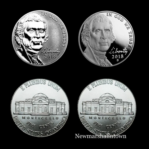 2018 P+D+S+S Jefferson Reverse Proof, Proof from Mint Proof Set & PD Bank Rolls Cover