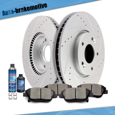 FOR HYUNDAI SONATA 2011-2016 KIA OPTIMA FRONT BRAKE ROTORS AND CERAMIC PADS - Image 1 of 4
