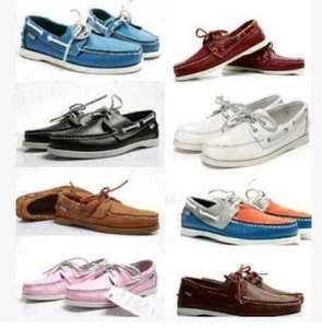 Men's Docksides deck Spinnaker Top-Side Lace Up Moccasin Leather Boat Shoes - Picture 1 of 23