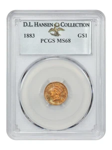 1883 G$1 PCGS MS68 ex: D.L. Hansen - Picture 1 of 4