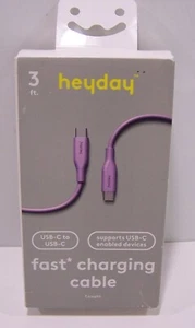 Heyday 3 Ft. Fast Charging Cable USB-C To USB-C PURPLE ~ NEW - Picture 1 of 3