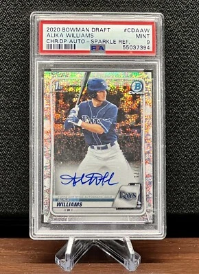 ALIKA WILLIAMS 2020 Bowman Chrome Sparkle Refractor Auto /71 PSA Mint 9 Pop Of 4 - Image 1 of 4