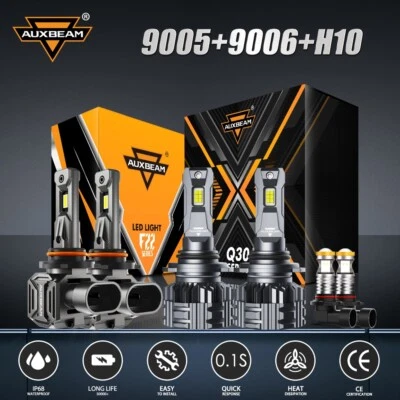 Kit antiniebla faros LED AUXBEAM 9005 9006 9145 para Chevy Silverado GMC Sierra 1500 Foto 1 de 4