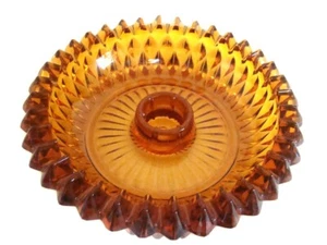 VTG. INDIANA GLASS AMBER DIAMOND CUT CANDLEHOLDER-UNUSD - Picture 1 of 3