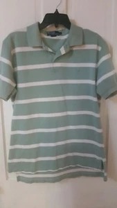 Polo Ralph Lauren Polo Shirt Short Sleeve Men Size Large Green, White - Picture 1 of 4
