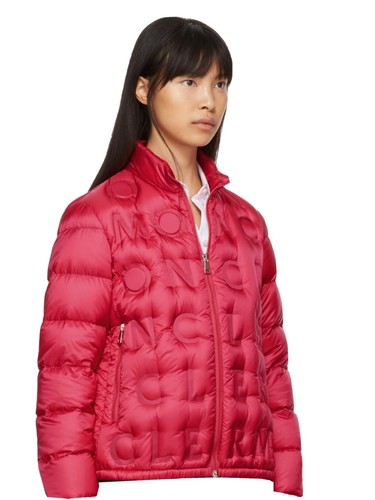 Giacca MONCLER rosa piumino logo Vilnius taglia 1